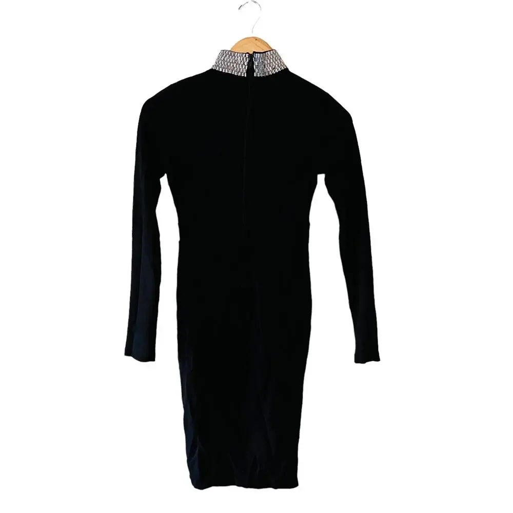Fashion Nova Another Dream Mock Neck Suede Dress Size S Small NWT Black - Picture 3 of 10